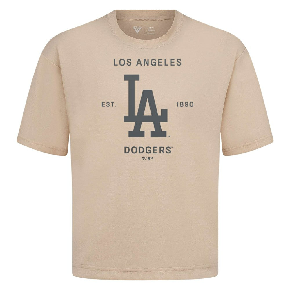 MLB Los Angeles Dodgers Levelwear Crossway Oversized Luxe Signature Knit T-Shirt