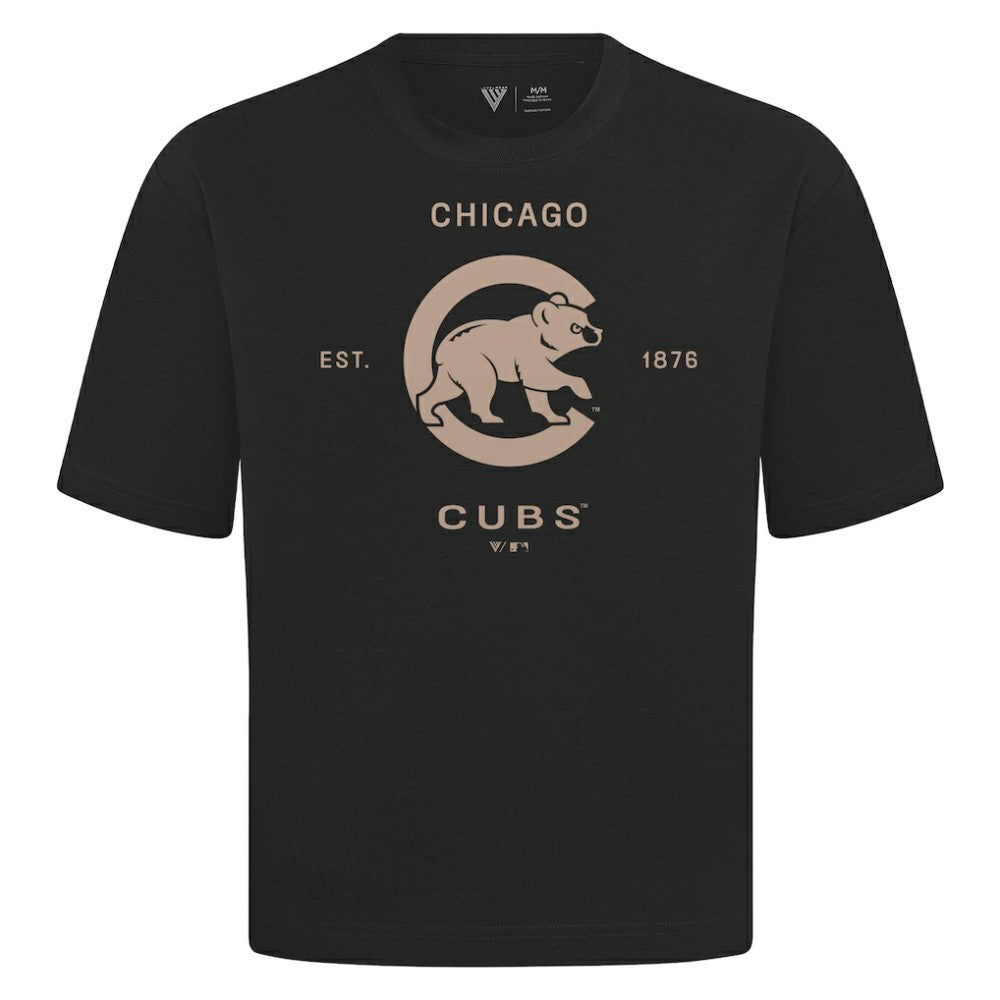 MLB Chicago Cubs Levelwear Crossway Oversized Luxe Signature Knit T-Shirt