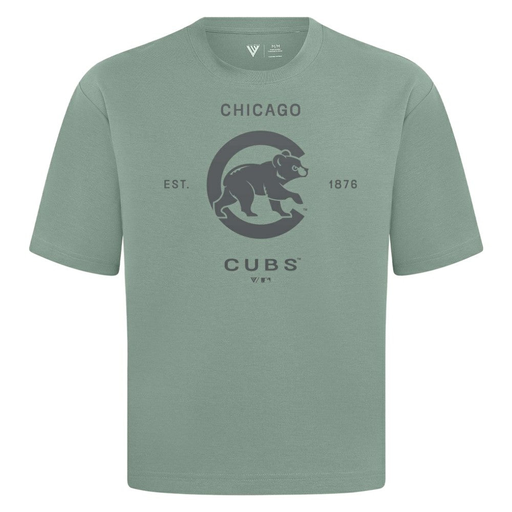 MLB Chicago Cubs Levelwear Crossway Oversized Luxe Signature Knit T-Shirt