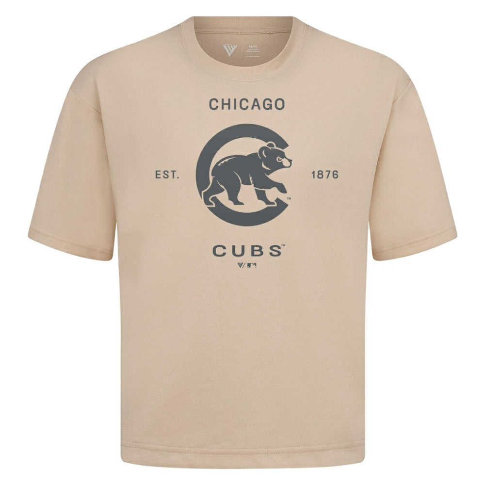 MLB Chicago Cubs Levelwear Crossway Oversized Luxe Signature Knit T-Shirt
