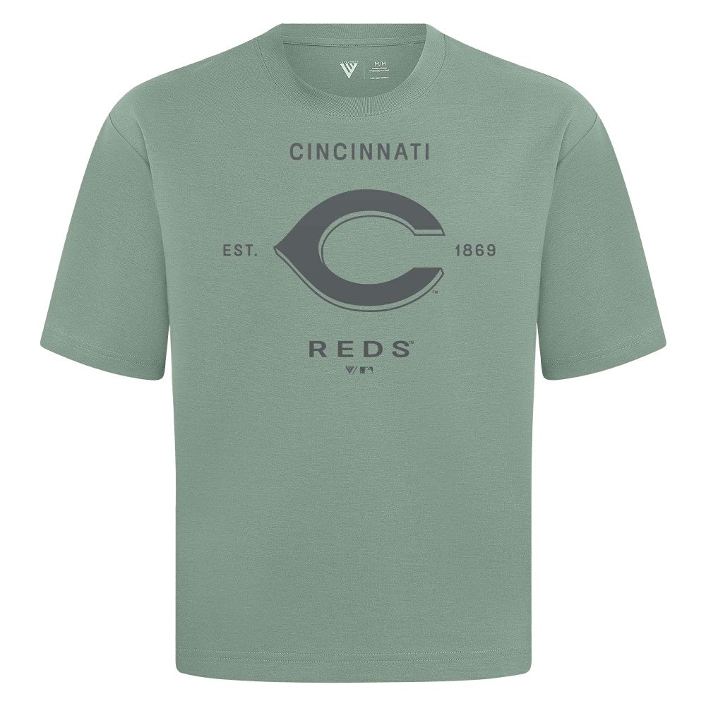 MLB Cincinnati Reds Levelwear Crossway Oversized Luxe Signature Knit T-Shirt