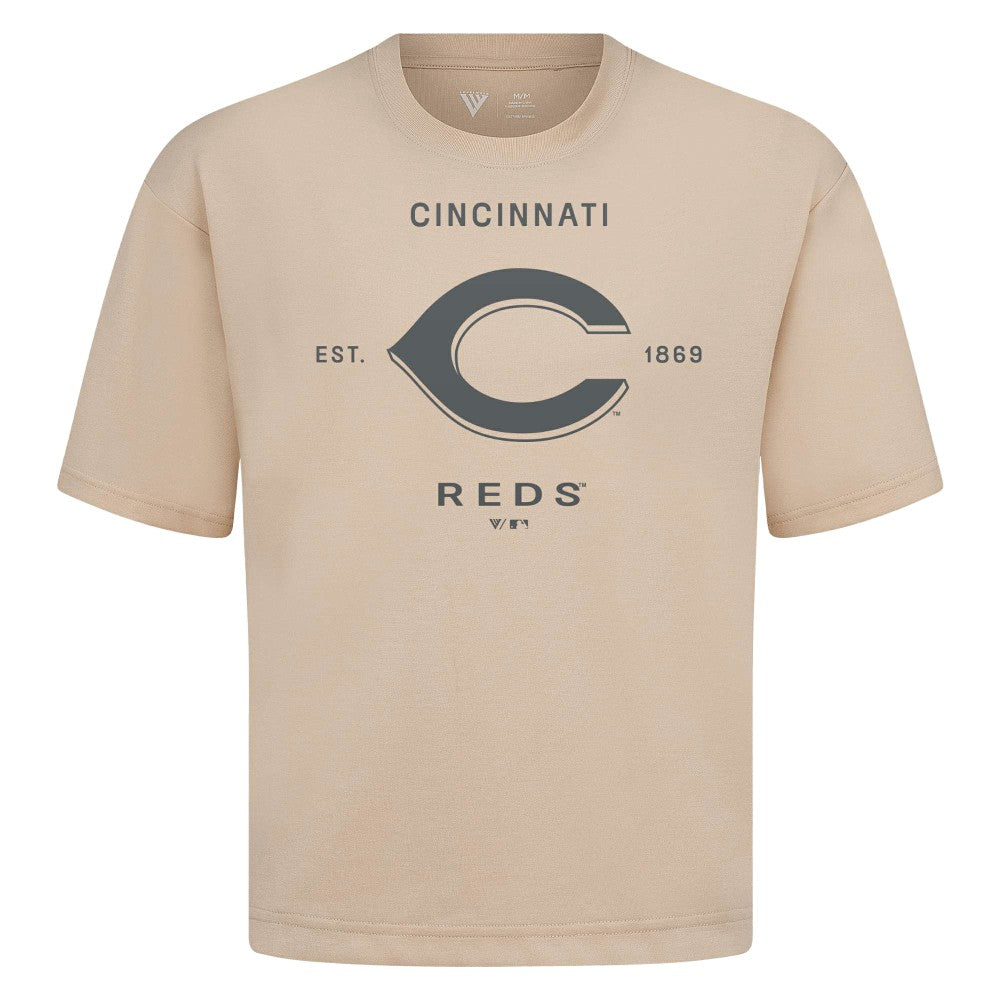 MLB Cincinnati Reds Levelwear Crossway Oversized Luxe Signature Knit T-Shirt