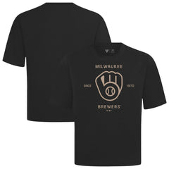 MLB Milwaukee Brewers Levelwear Crossway Oversized Luxe Signature Knit T-Shirt