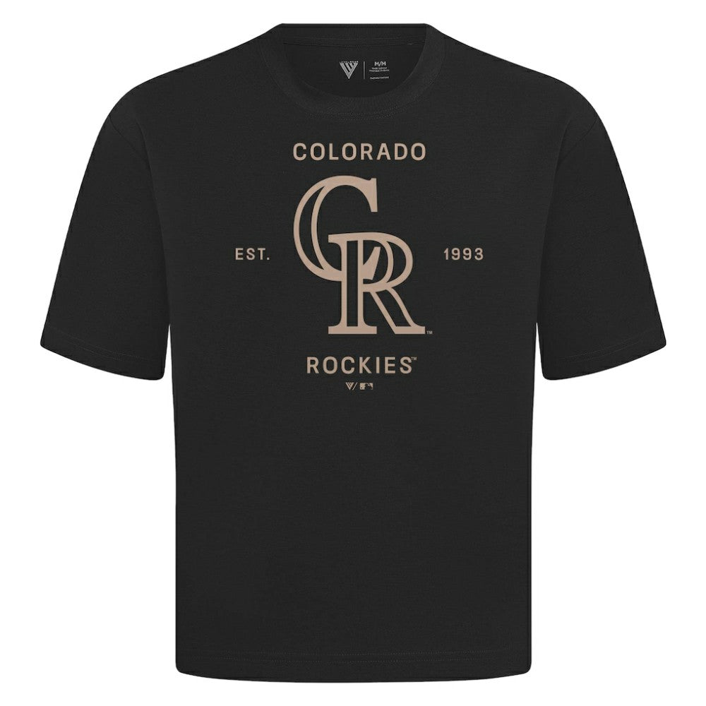 MLB Colorado Rockies Levelwear Crossway Oversized Luxe Signature Knit T-Shirt