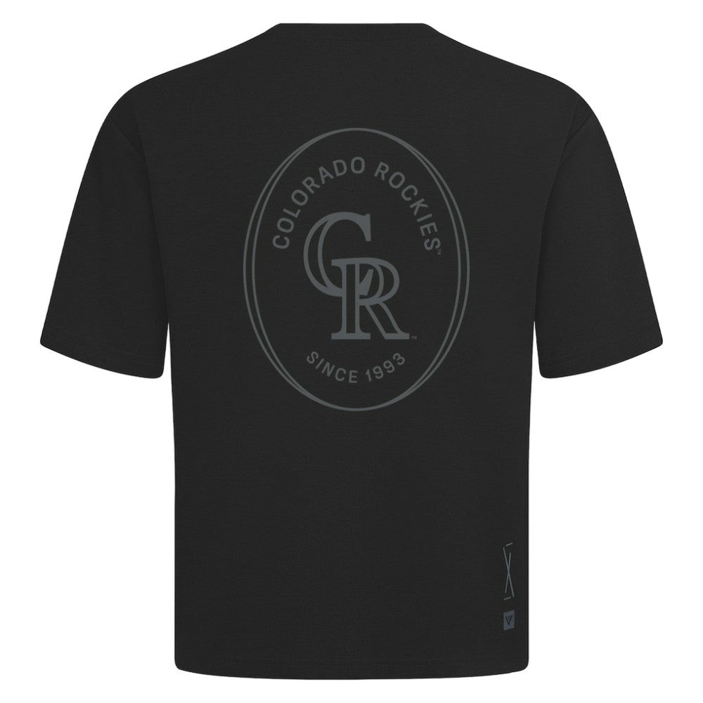MLB Colorado Rockies Levelwear Signet Oversized Luxe Signature Knit T-Shirt