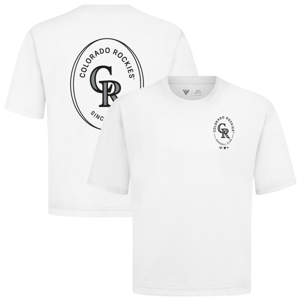 MLB Colorado Rockies Levelwear Signet Oversized Luxe Signature Knit T-Shirt