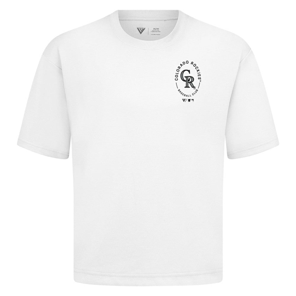 MLB Colorado Rockies Levelwear Signet Oversized Luxe Signature Knit T-Shirt