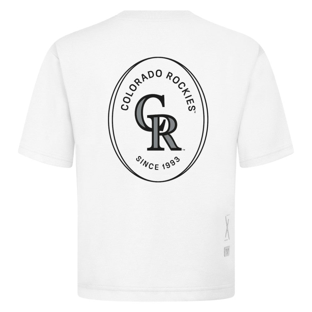 MLB Colorado Rockies Levelwear Signet Oversized Luxe Signature Knit T-Shirt
