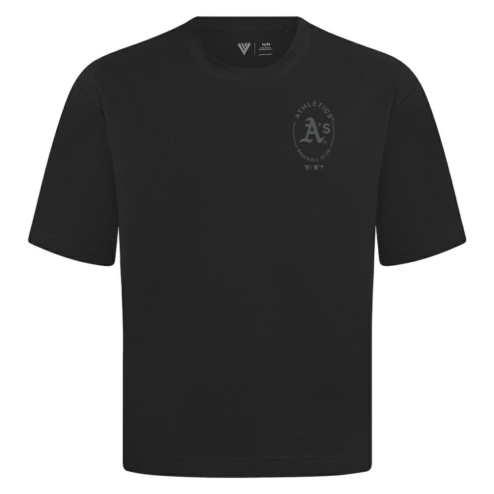 MLB Athletics Levelwear Signet Oversized Luxe Signature Knit T-Shirt