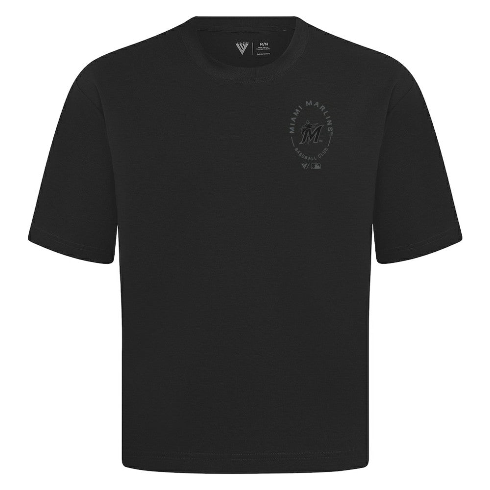 MLB Miami Marlins Levelwear Signet Oversized Luxe Signature Knit T-Shirt