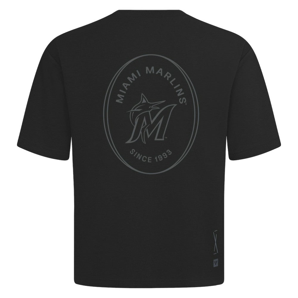 MLB Miami Marlins Levelwear Signet Oversized Luxe Signature Knit T-Shirt