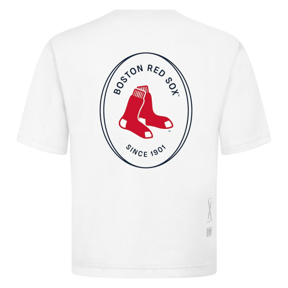 MLB Boston Red Sox Levelwear Signet Oversized Luxe Signature Knit T-Shirt