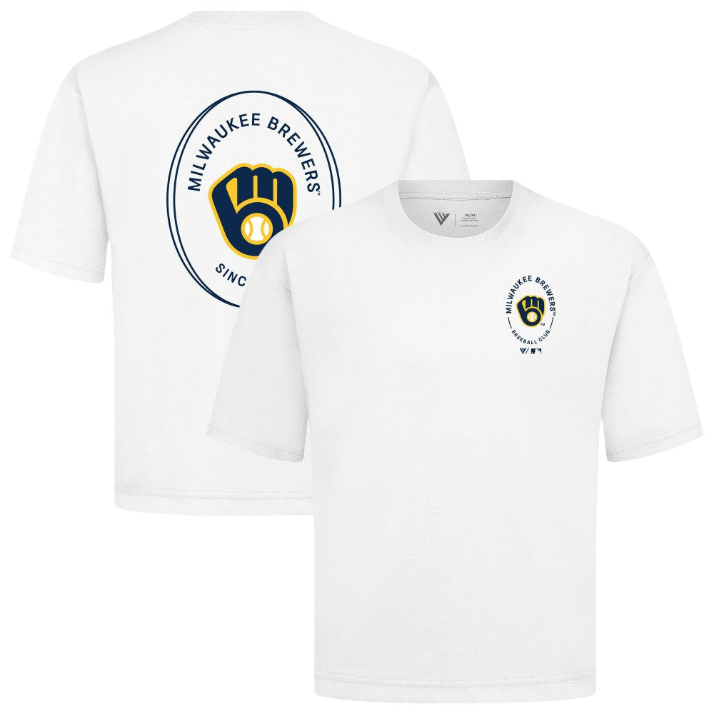MLB Milwaukee Brewers Levelwear Register Oversized Luxe Signature Knit T-Shirt