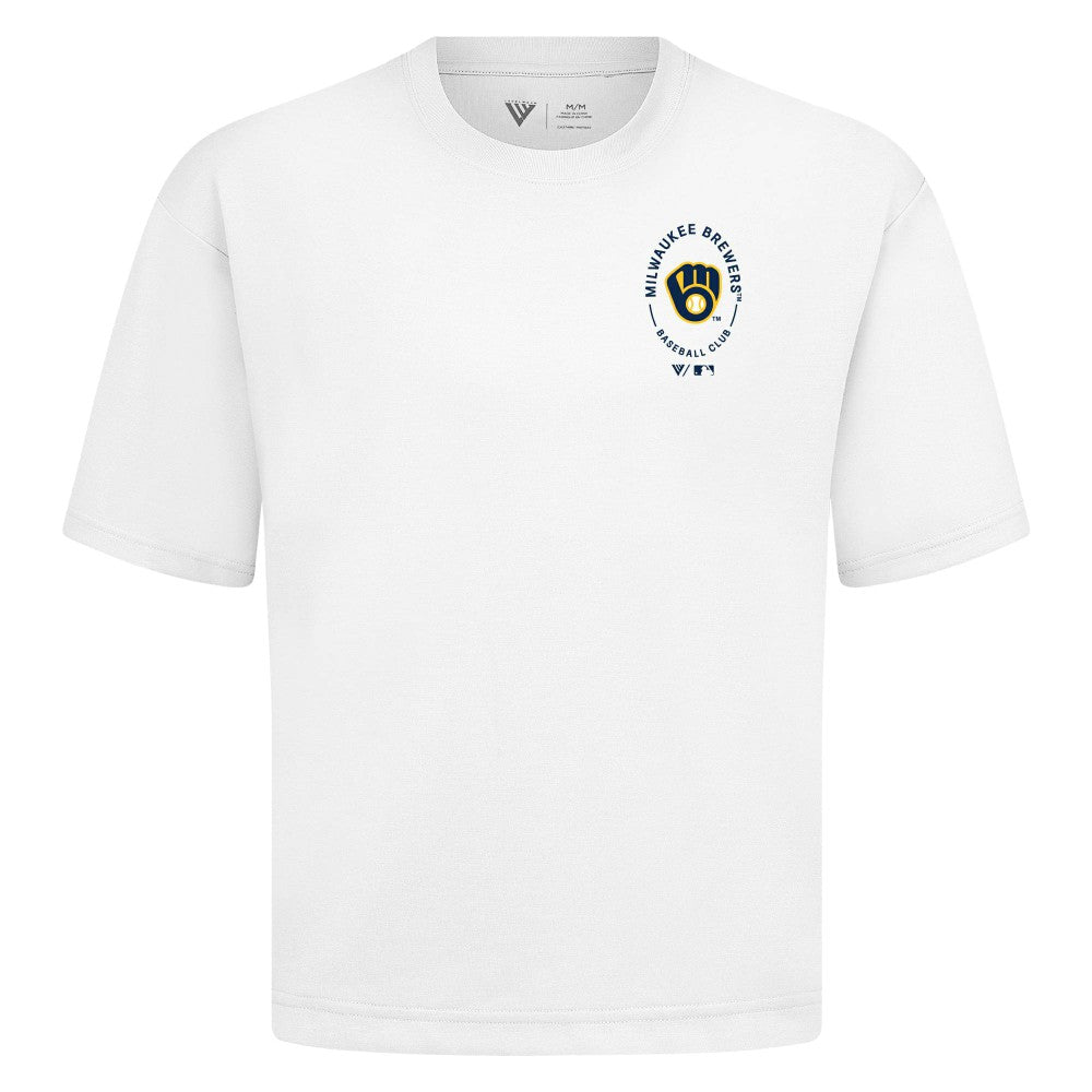 MLB Milwaukee Brewers Levelwear Register Oversized Luxe Signature Knit T-Shirt
