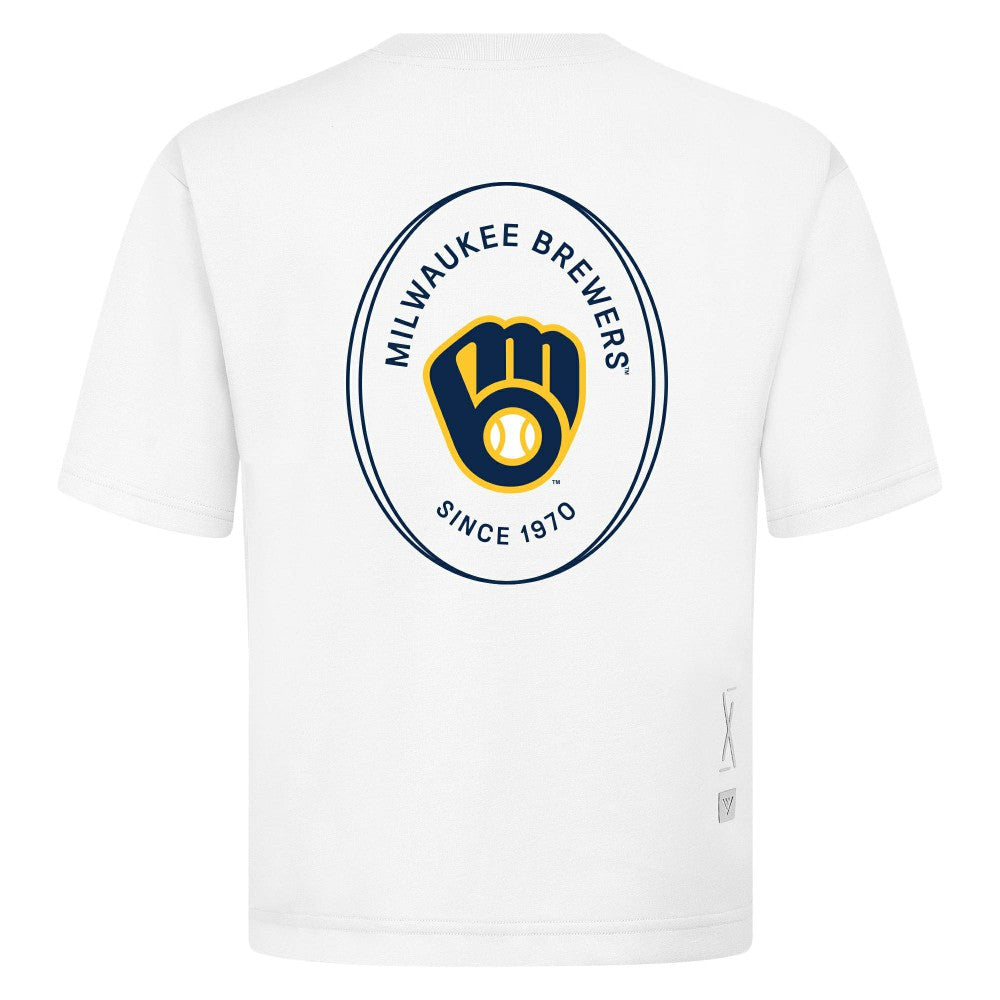 MLB Milwaukee Brewers Levelwear Register Oversized Luxe Signature Knit T-Shirt