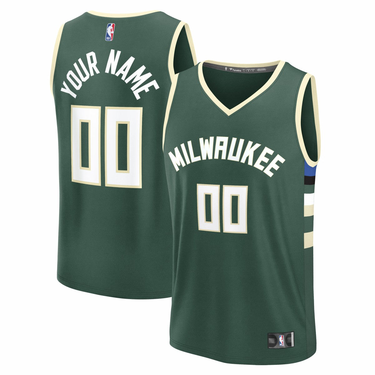 NBA Milwaukee Bucks Youth Fast Break Custom Replica Jersey