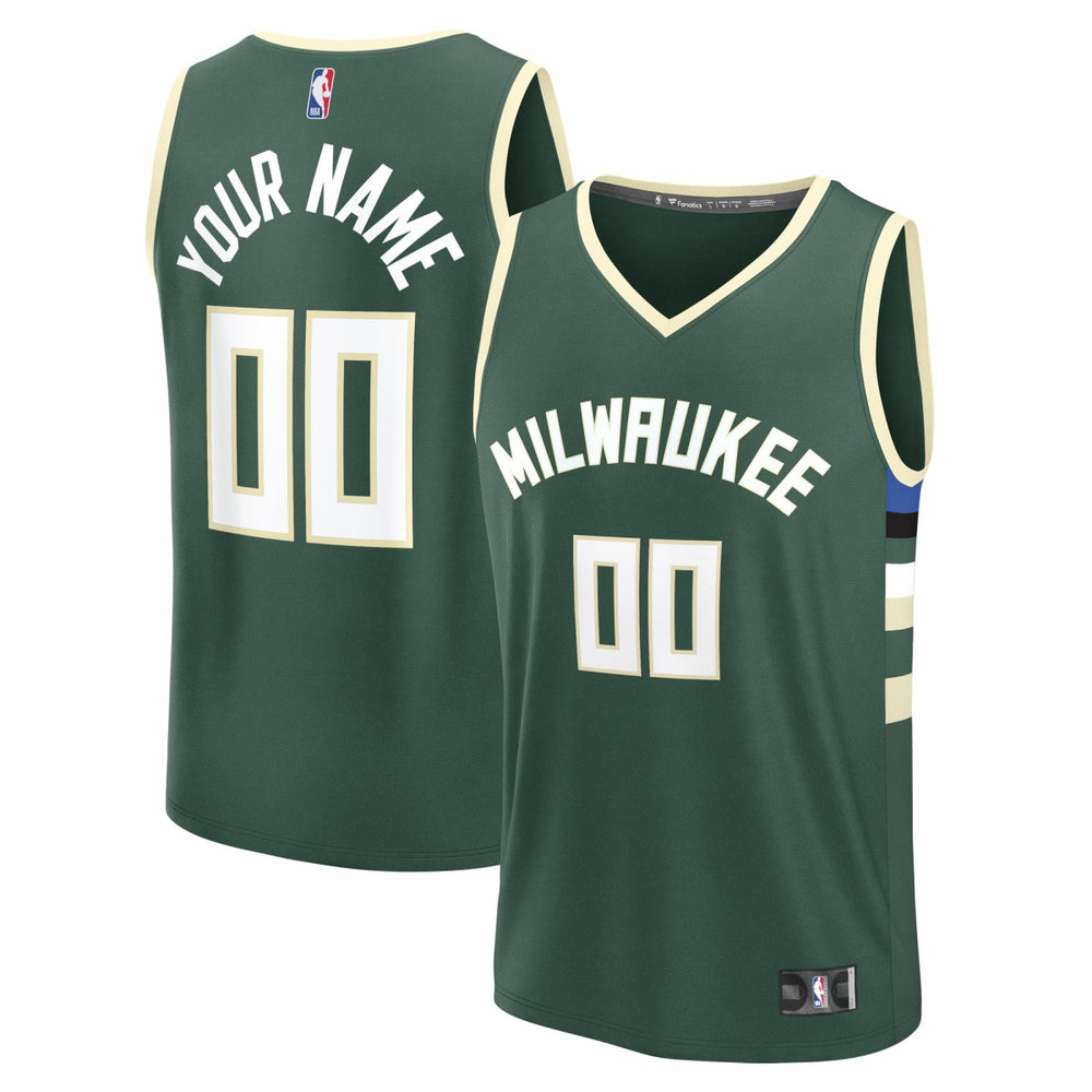 NBA Milwaukee Bucks Youth Fast Break Custom Replica Jersey