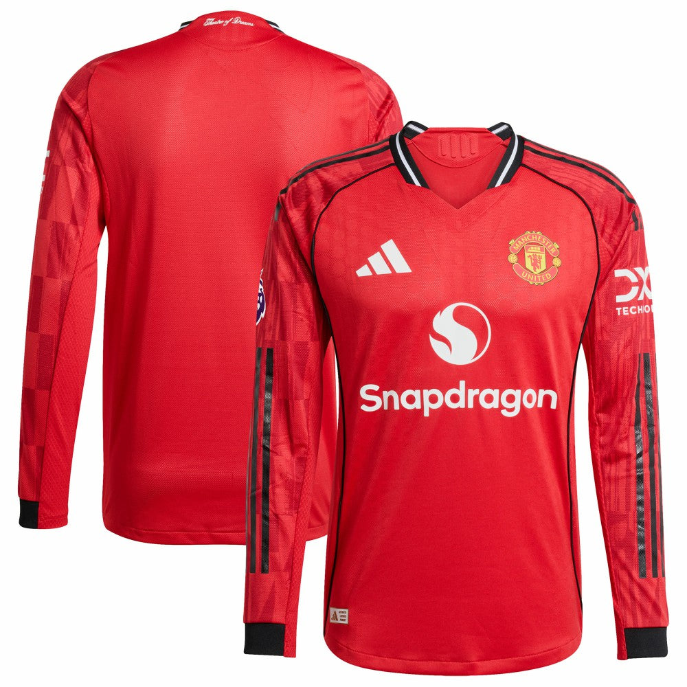 Manchester United Home 2025/26 Player Long Sleeve Jersey - Adidas Red