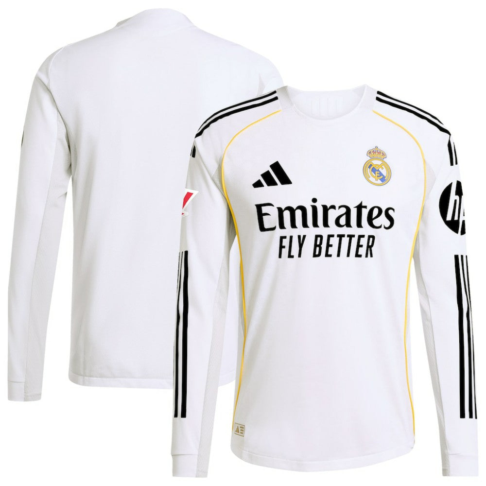 Real Madrid 2025/26 Home Long Sleeve Jersey - Adidas White