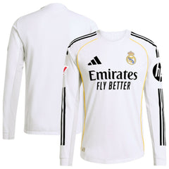 Real Madrid 2025/26 Home Long Sleeve Jersey - Adidas White