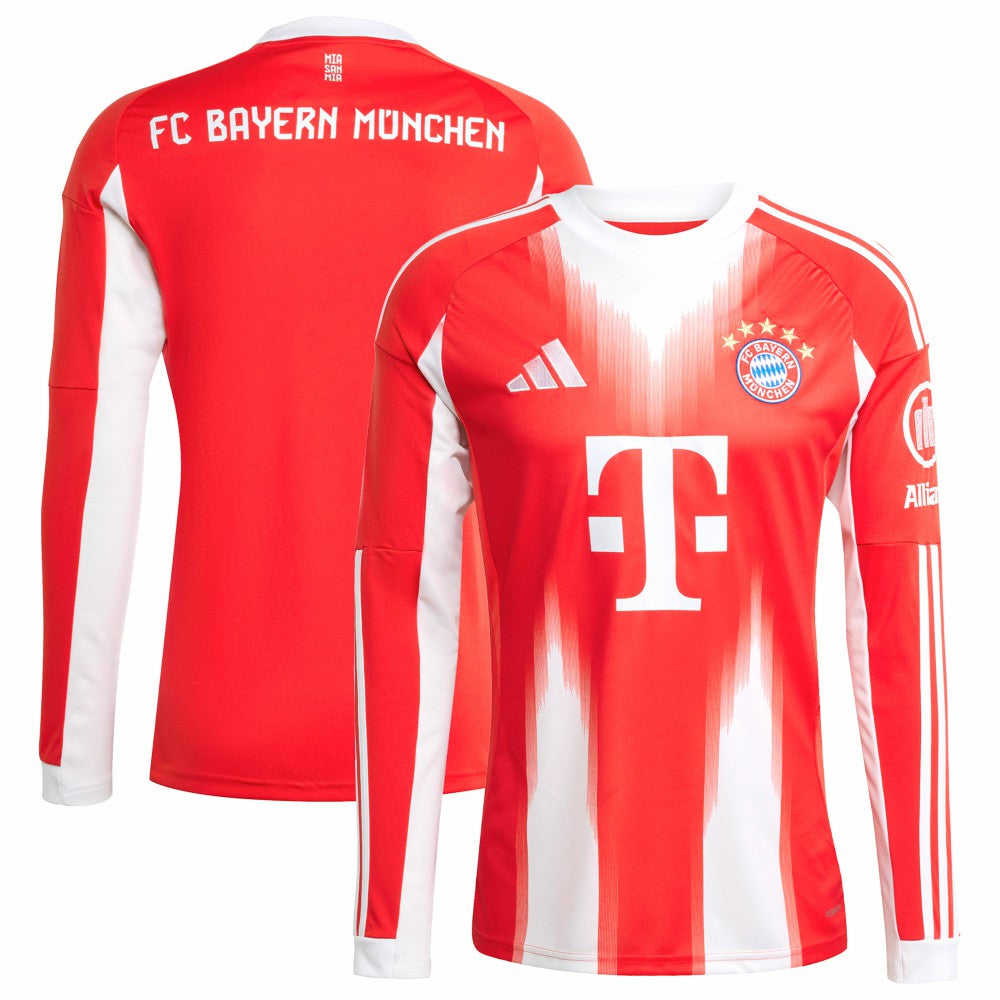 Bayern Munich 2025/26 Home Replica Long Sleeve Jersey - Adidas Red