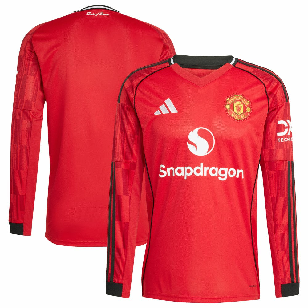 Manchester United Home 2025/26 Replica Long Sleeve Jersey - Adidas Red