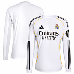 Real Madrid 2025/26 Home Replica Long Sleeve Jersey - Adidas White