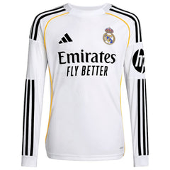 Real Madrid Youth 2025/26 Home Replica Long Sleeve Jersey - Adidas White