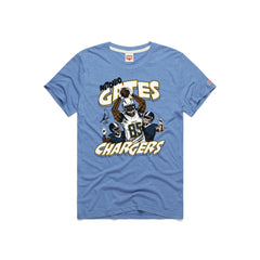Antonio Gates  Homage Unisex Caricature Retired Player Tri-Blend T-Shirt - Los Angeles Chargers