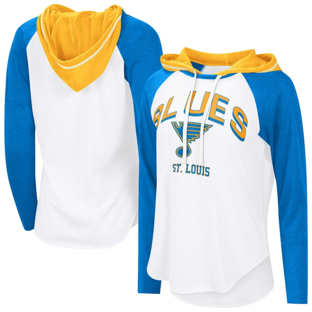 NHL White St. Louis Blues G-III 4Her by Carl Banks Women's MVP Hooded Long-Sleeve T-Shirt