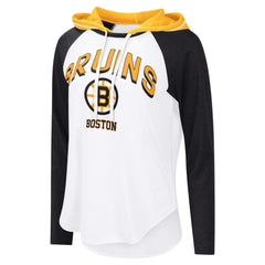 NHL White Boston Bruins G-III 4Her by Carl Banks Women's MVP Hooded Long-Sleeve T-Shirt