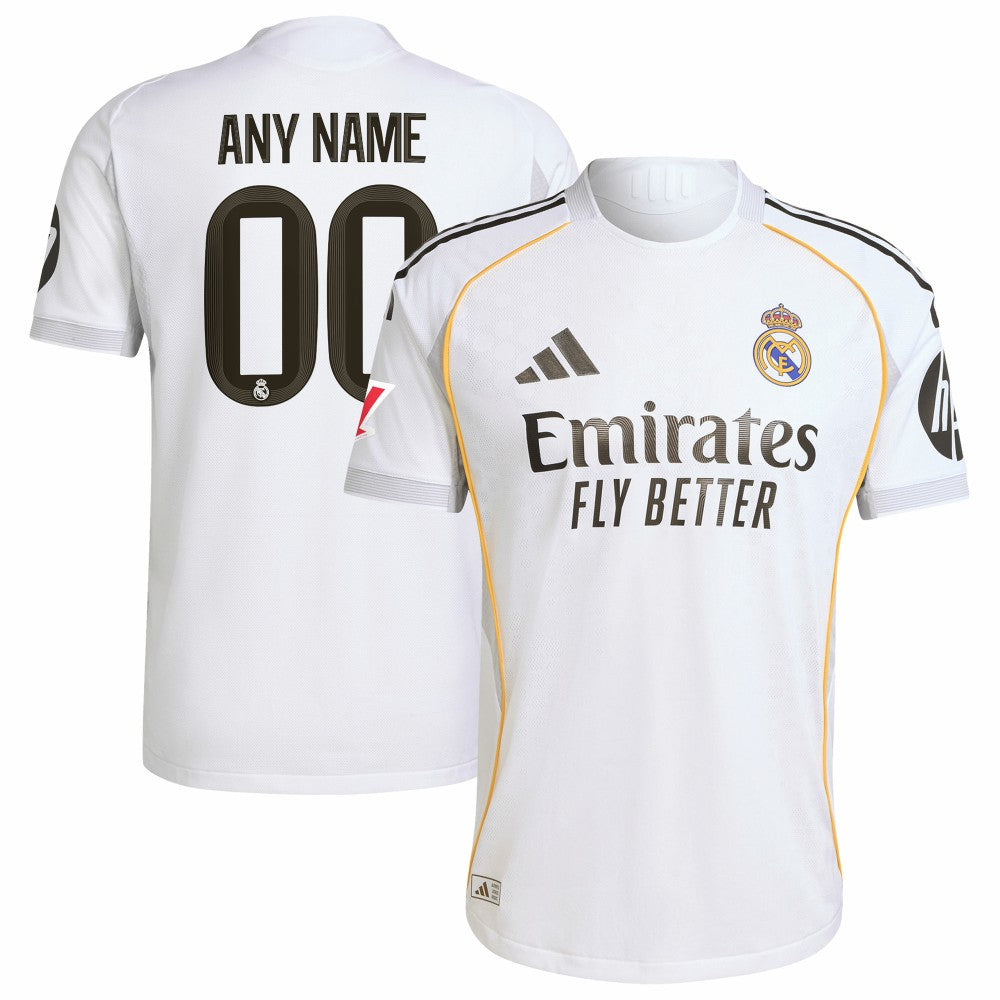 Real Madrid 2025/26 Home Custom Jersey - Adidas White