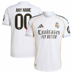 Real Madrid 2025/26 Home Custom Jersey - Adidas White