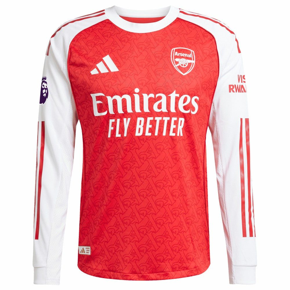Arsenal 2025/26 Home Long Sleeve Custom Jersey - Adidas Red