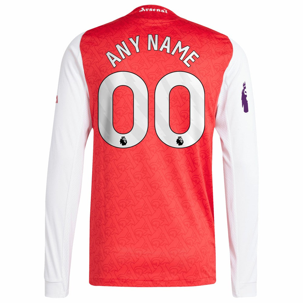 Arsenal 2025/26 Home Long Sleeve Custom Jersey - Adidas Red