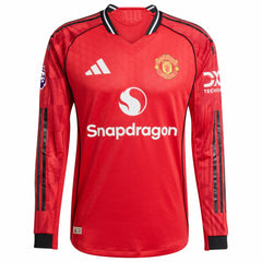 Manchester United Home 2025/26 Custom Long Sleeve Jersey - Adidas Red