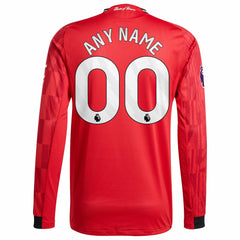 Manchester United Home 2025/26 Custom Long Sleeve Jersey - Adidas Red
