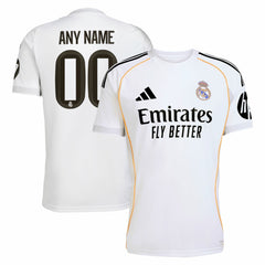 Real Madrid 2025/26 Home Replica Custom Jersey - Adidas White