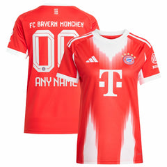 Bayern Munich Women's 2025/26 Home Replica Custom Jersey - Adidas Red