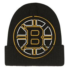 NHL Black Boston Bruins Mitchell & Ness Youth Neon Line Lights Cuffed Knit Hat