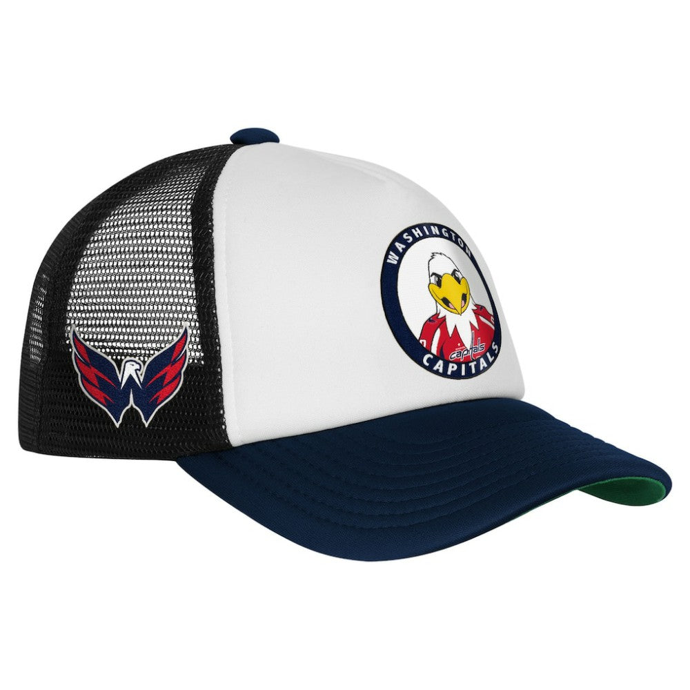 NHL White Washington Capitals Mitchell & Ness Youth Mascot Adjustable Trucker Hat