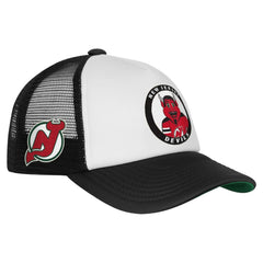 NHL White New Jersey Devils Mitchell & Ness Youth Mascot Adjustable Trucker Hat