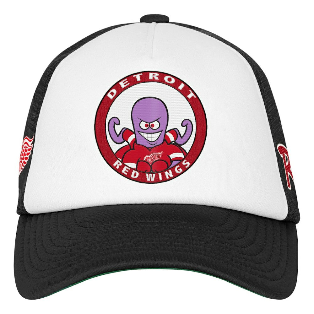 NHL White Detroit Red Wings Mitchell & Ness Youth Mascot Adjustable Trucker Hat