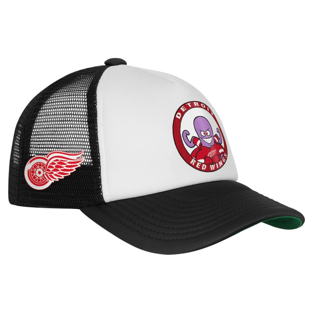 NHL White Detroit Red Wings Mitchell & Ness Youth Mascot Adjustable Trucker Hat
