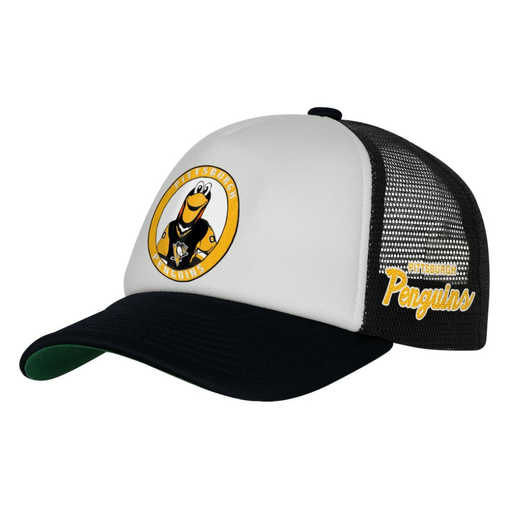 NHL White Pittsburgh Penguins Mitchell & Ness Youth Mascot Adjustable Trucker Hat