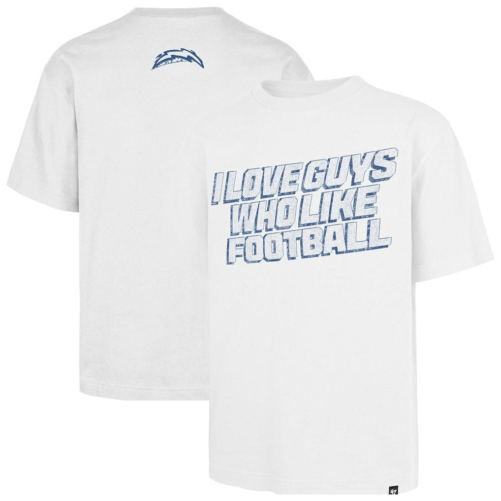 '47 Unisex I Love Guys Who Like Football Foundation T-Shirt - Los Angeles Chargers