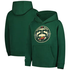 NHL Green Minnesota Wild Mitchell & Ness Youth 25 Year Hoodie