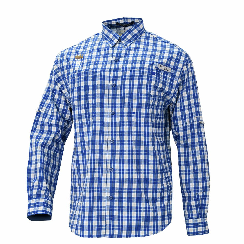 MLB Kansas City Royals Columbia Super Tamiami Omni-Shade Long Sleeve Button-Down Shirt