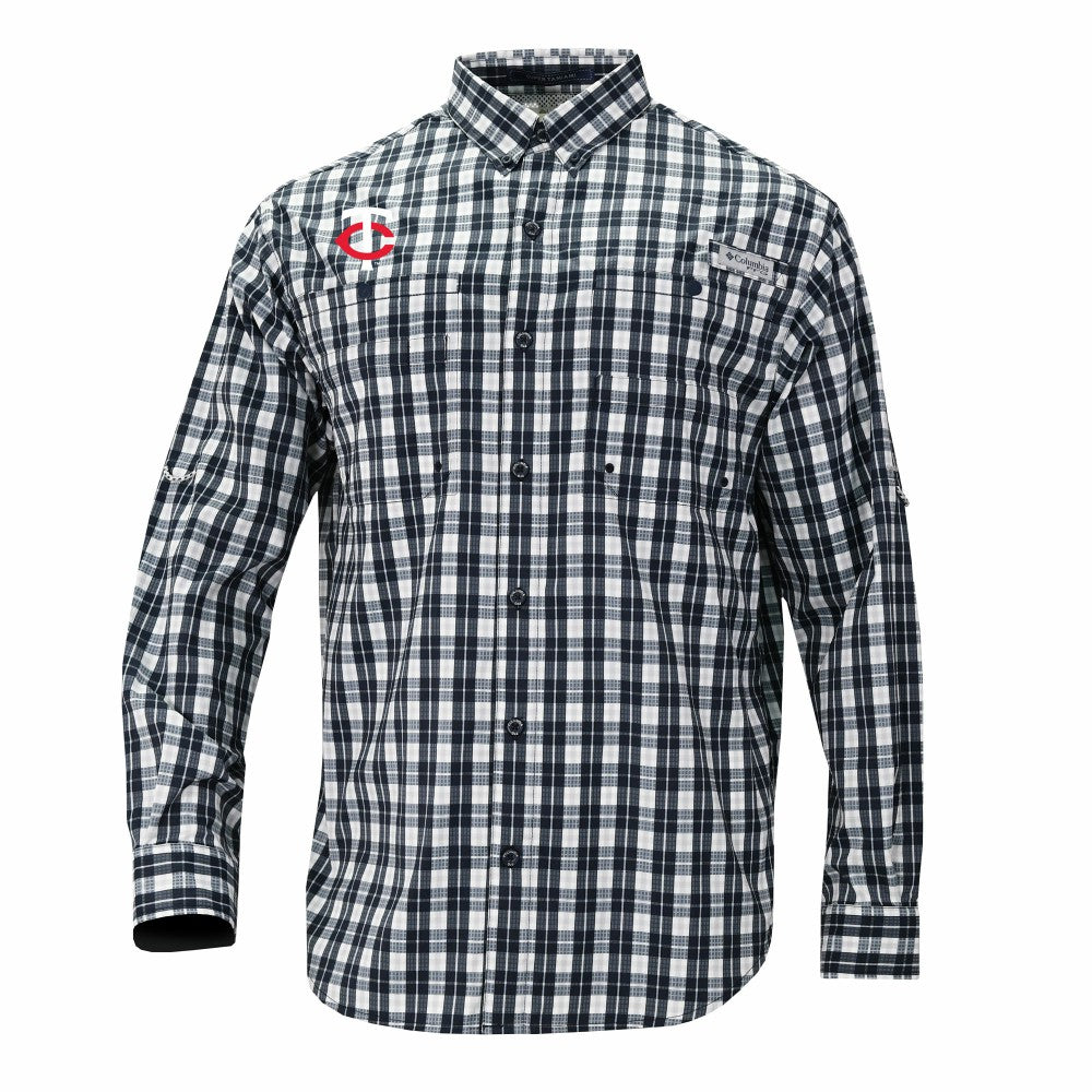 MLB Minnesota Twins Columbia Super Tamiami Omni-Shade Long Sleeve Button-Down Shirt