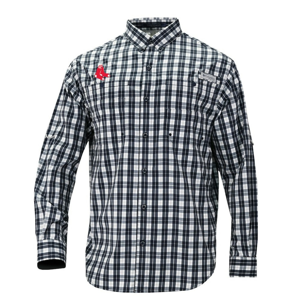 MLB Boston Red Sox Columbia Super Tamiami Omni-Shade Long Sleeve Button-Down Shirt